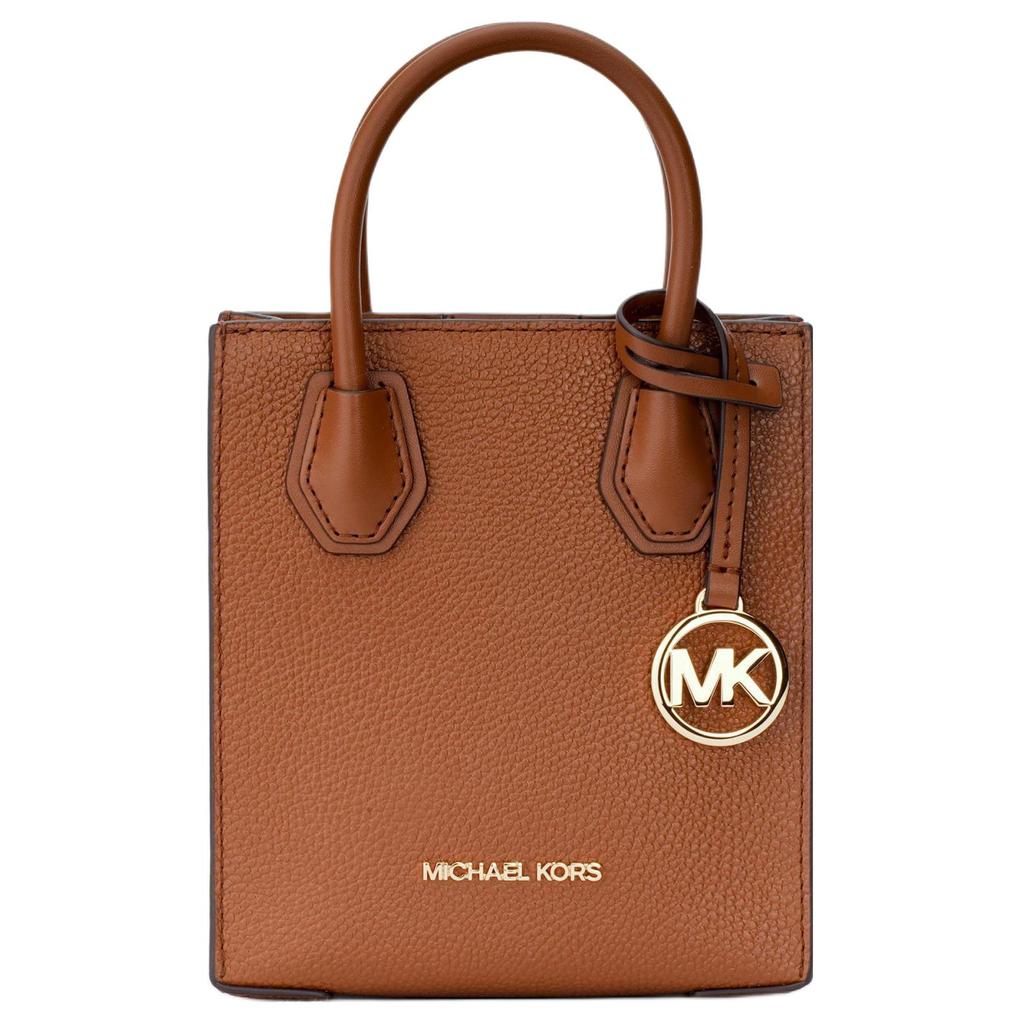 Michael Kors MK Mercer Classic Solid Color Letter Logo Pendant Leather Handheld Crossbody Shoulder Bag Mini Women Handbags 35S1GM9T0L-LUGGAGE