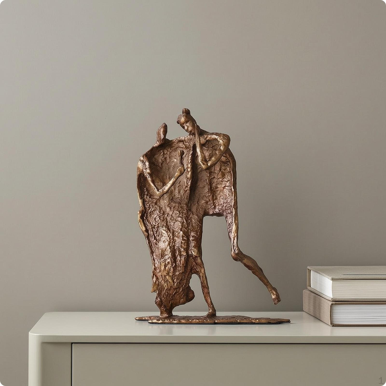Human Figure Sculpture Decorative Abstract with Flat Base Hollow Statue for Home Stylists,