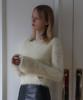 DEHEVE Hairy Flare Sleeve Knit [Cream]