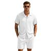 Men S Casual Breathable Mesh Drawstring Shorts Set Short Sleeve Top