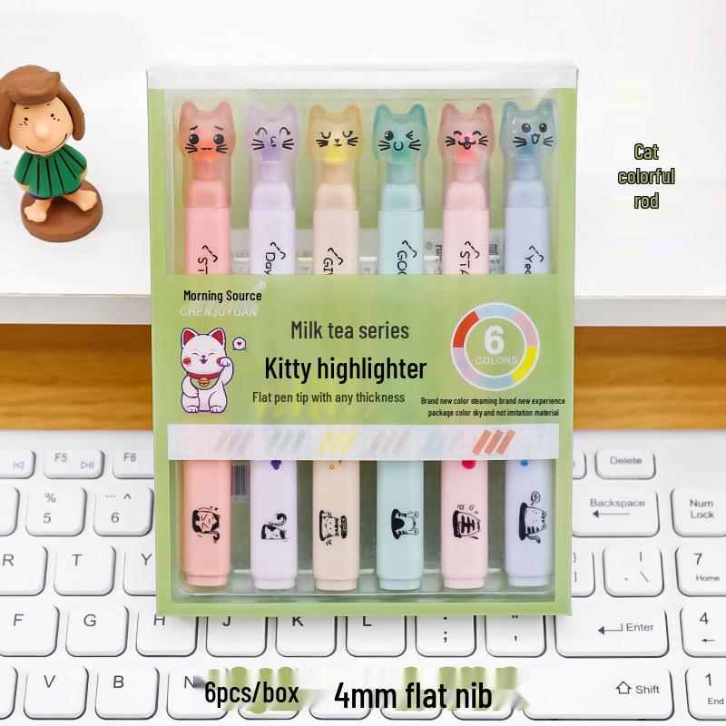 

Мультяшні хайлайтери «Котяча лапка» - Милі, пастельні акварельні маркери для учнів та ведення щоденника