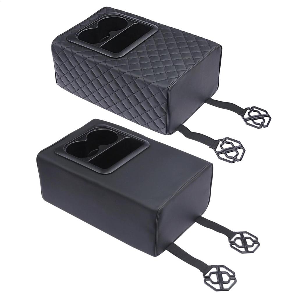 Rallonge pour accoudoir de siège arrière de voiture avec 2 porte-gobelets Organisateur de console centrale arrière de voiture Tapis rehausseur Pour intérieur de voiture