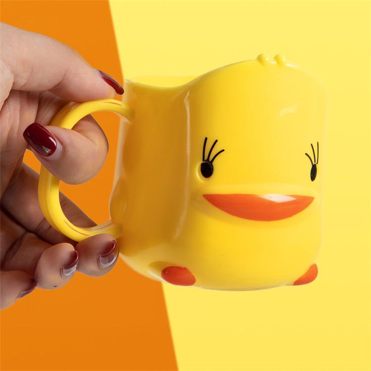 Little Yellow Duck Cute Mouthwash Children's Creative Cartoon Thickened Teeth Brushing and Washing Cups