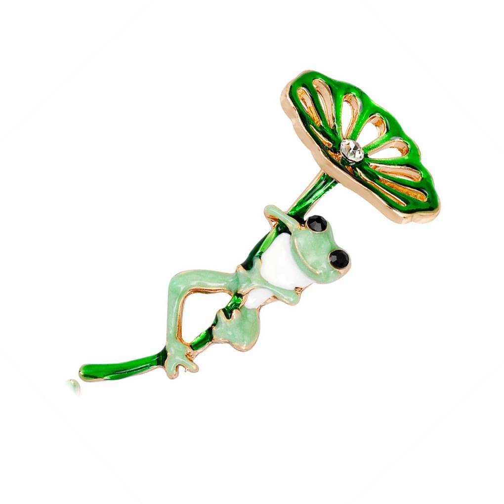 Lovely Drop Enamel Frog Brooch Pins Women Alloy Animal Breastpin Suits Dress Banquet Accessories Gift