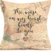 American Retro Printed Linen Pillowcase Living Room Sofa Office Pillow Car Cushion Cover