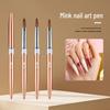 50% Mink Hair Nail Art Brush with Crystal and Metal Handle for Extensions and Carving