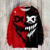 Women's Casual Long Sleeve Halloween Print Round Neck Knit Sweater Top