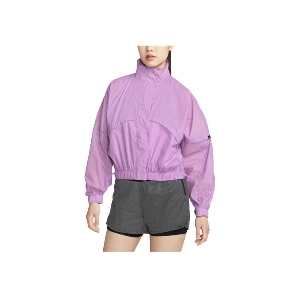 Nike Solid Color Stand Collar Long Sleeve Jacket Women Jacket Purple DX0289-532