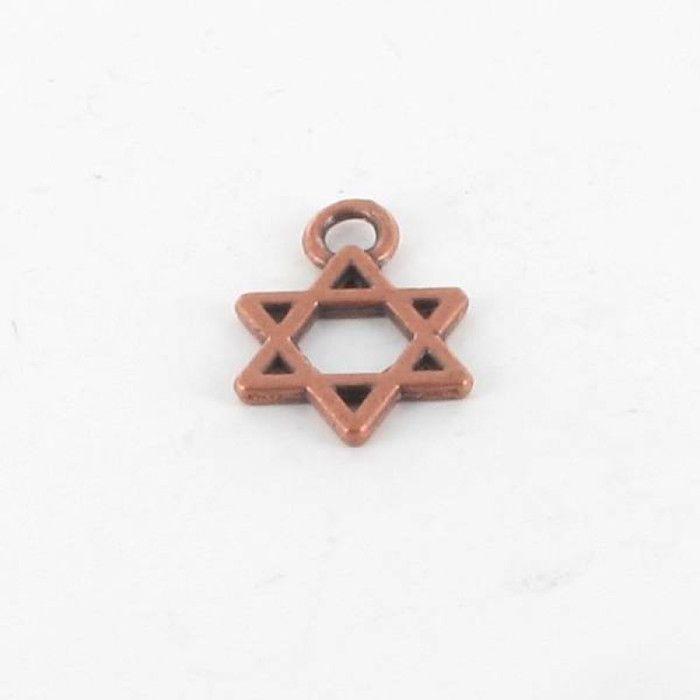 Breloque en métal Étoile de David Cuivré (lot de 10)