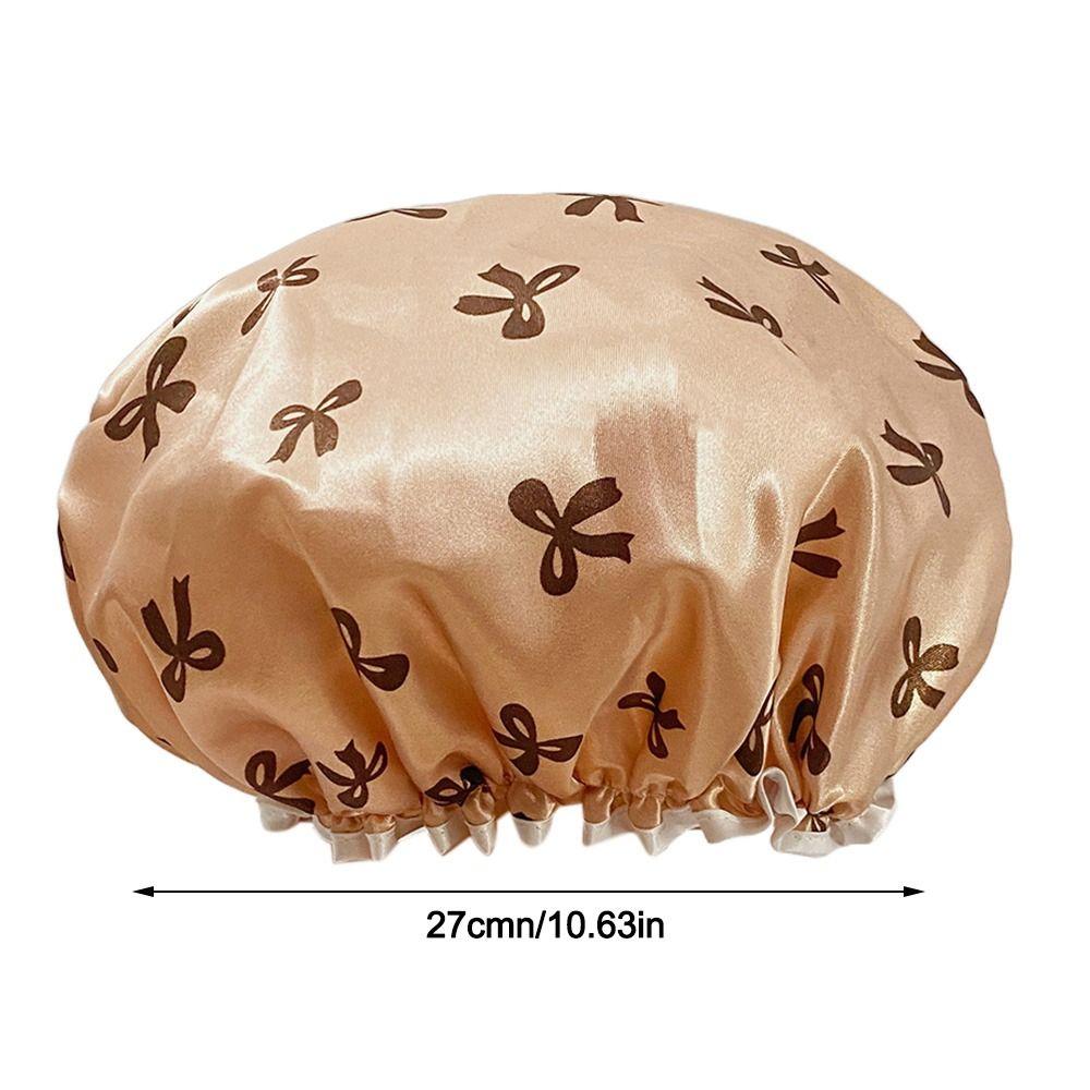 Elastic Shower Cap Double Layered Shower Hair Cover Universal Bath Hat
