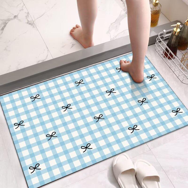 Toilet Floor Mat Diatom Mud Absorbent Mat Quick Drying Bathroom Toilet Door Non-slip Foot Mat Toilet Bathroom Mat