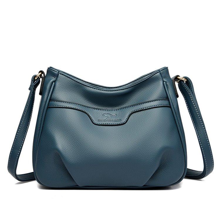 

Solid Soft Leather Small Crossbody Bags for Women 2026 Fashion Simple Messenger Bag Designer Casual Shoulder Bag Sac A Main синій