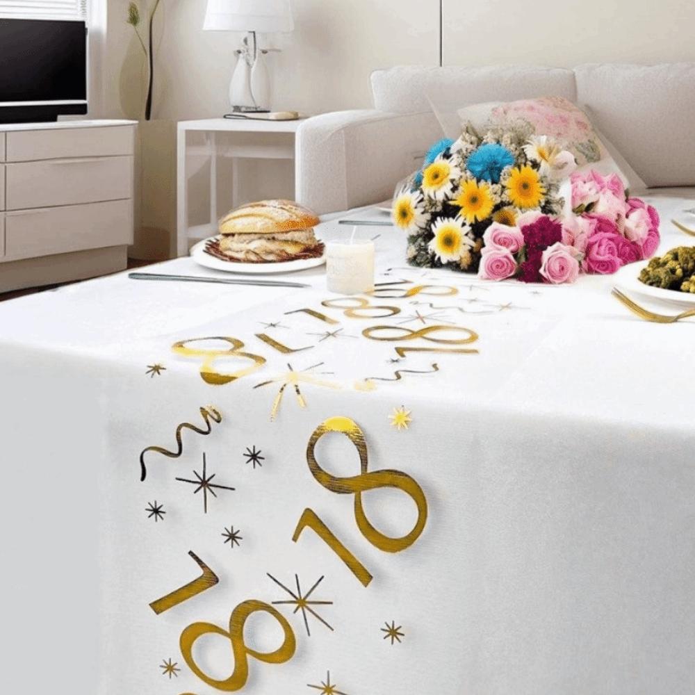 Ballon Design Geburtstag Tischflagge Waschbare Mesh Tischdecke Glitzer Tischdecke Hochzeit