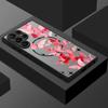 Thin Ring Magnetic Phone Case For Samsung Galaxy S26 Ultra S25 FE S24 S23 S22 Plus S21 FE Pink Butterfly Print Hybrid TPU+PC Matte Cover