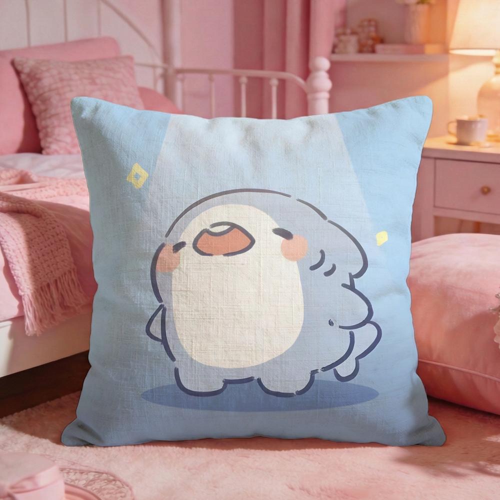 Fat SSharks Cute Cartoon Cushion Cover Premium Comfort Reversible Pillow Cove Two In One Design For Any Room Car Interior