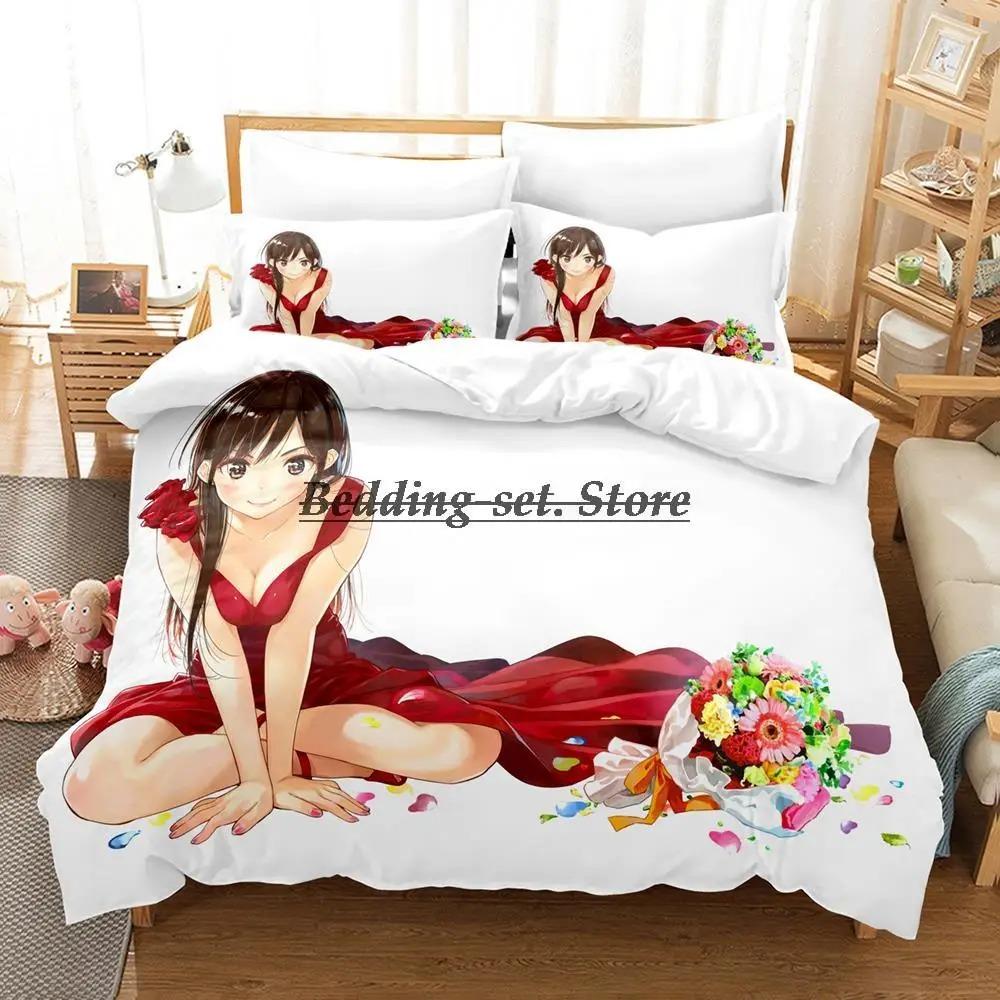 Comfortable Anime Print Bedding Set With Duvet Cover And Pillowcases Single Twin Full Queen King Sizes For All Ages