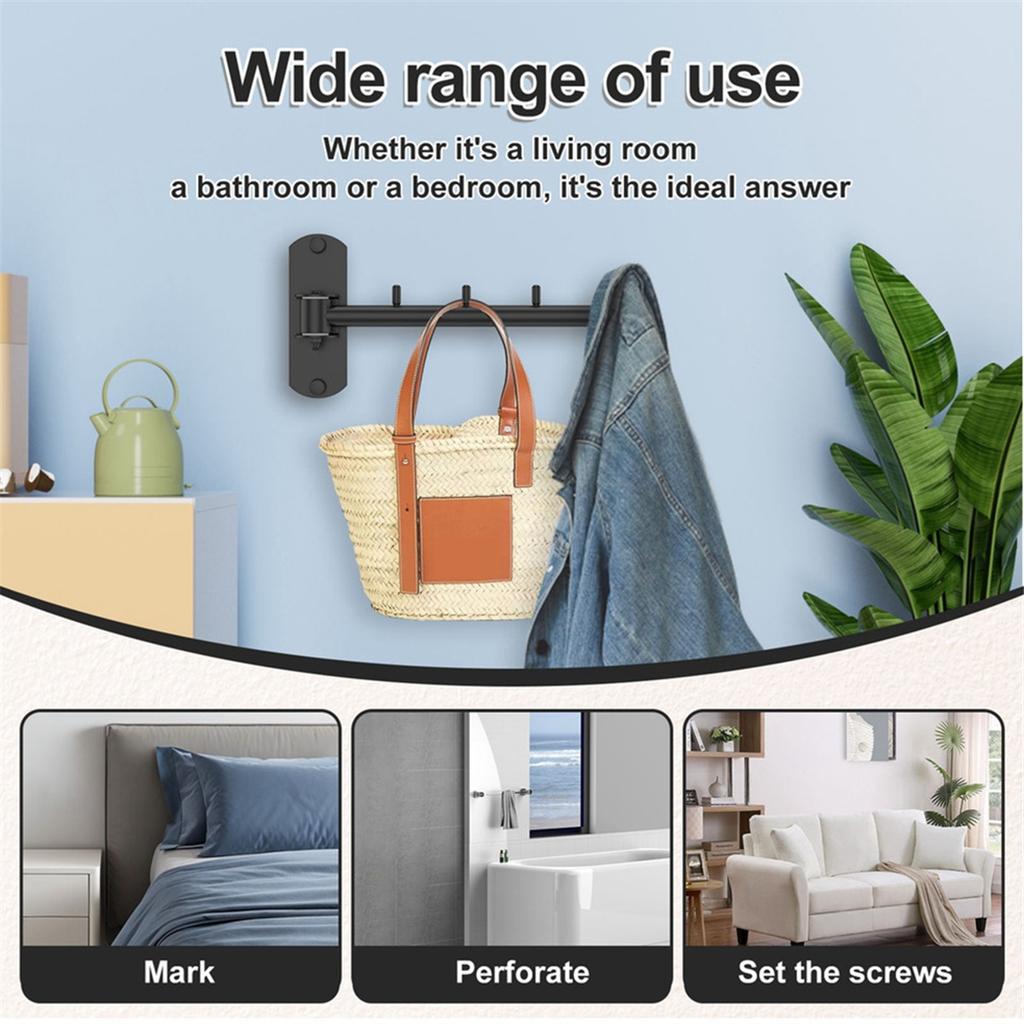 2026+ Movable Clothes Rack Drying Clothes Hanger Stainless Steel Rotatable Wall Mounted Indoor Balcony Space Saving