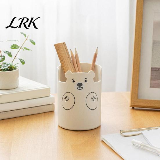 Cute Pen Organizer Bear 2-in-1 Holder & Phone Stand, Macaron Colors Desk Organizer, Large Surface Container Capacity Storage for Pens Makeup
