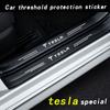 SGJPH1 Car Door Sill Carbon Fiber Sticker Threshold Side Anti Scratch Tape Waterproof Decal For Tesla Model 3 Model X Model S Model Y