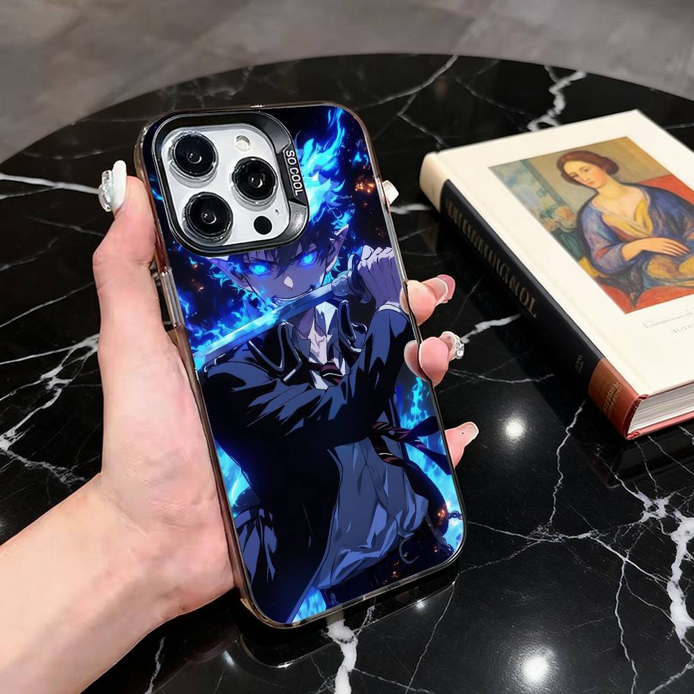 

Blue Exorcist Rin Okumura Phone Case For iPhone 17,16,15,14,13,12,11 Plus,Pro Max,XS,Colored Silver Plated Inside Cover iPhone15plus