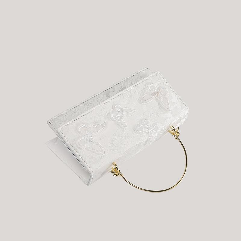 New Chinese butterfly handbag women's 2025 jacquard sweet wind shoulder oblique span bag dinner bag