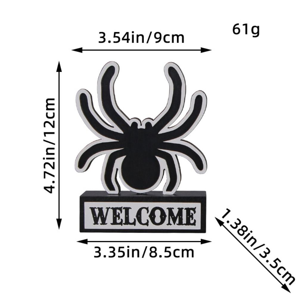 Funny Wooden Spider Decoration DIY Handmade Spider Bat Sign  Party Decoration Props