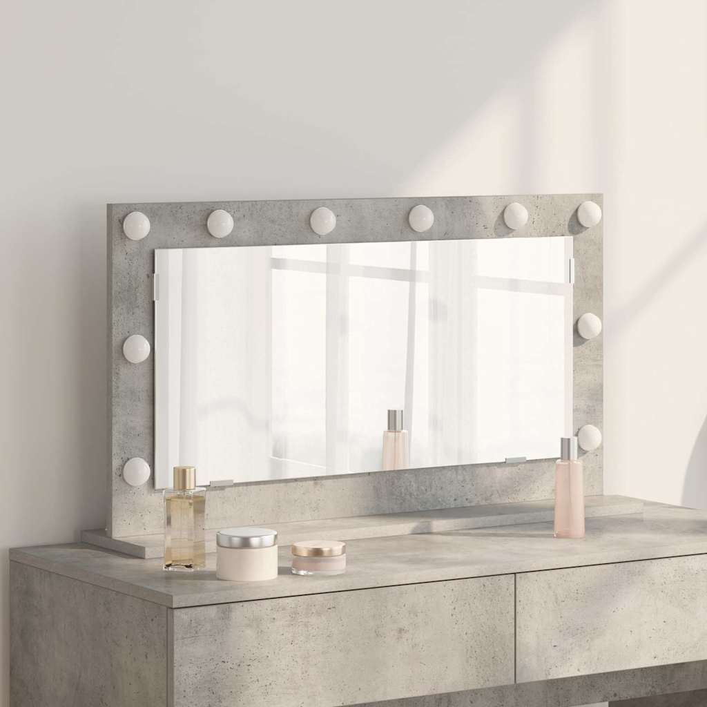 Rectangular Washbasin Mirror Concrete Grey 80 x 45 x 18 cm