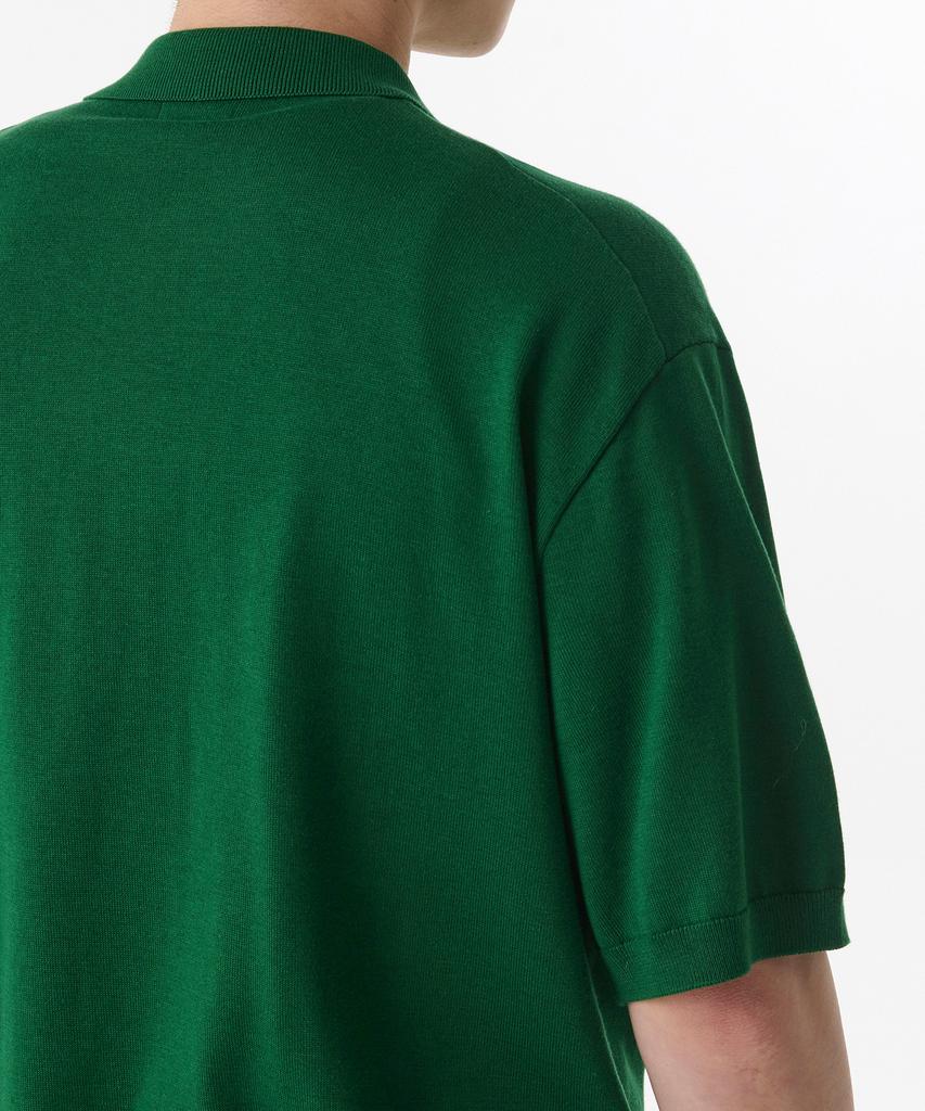 Musinsa Standard Cotton Tencel Collared Short Sleeve Cardigan [Green]