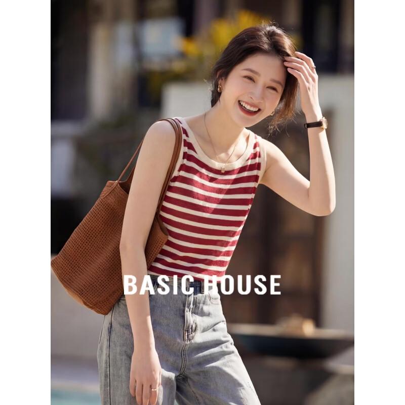 Basic House Women s Retro Striped Camisole Tank Top XL