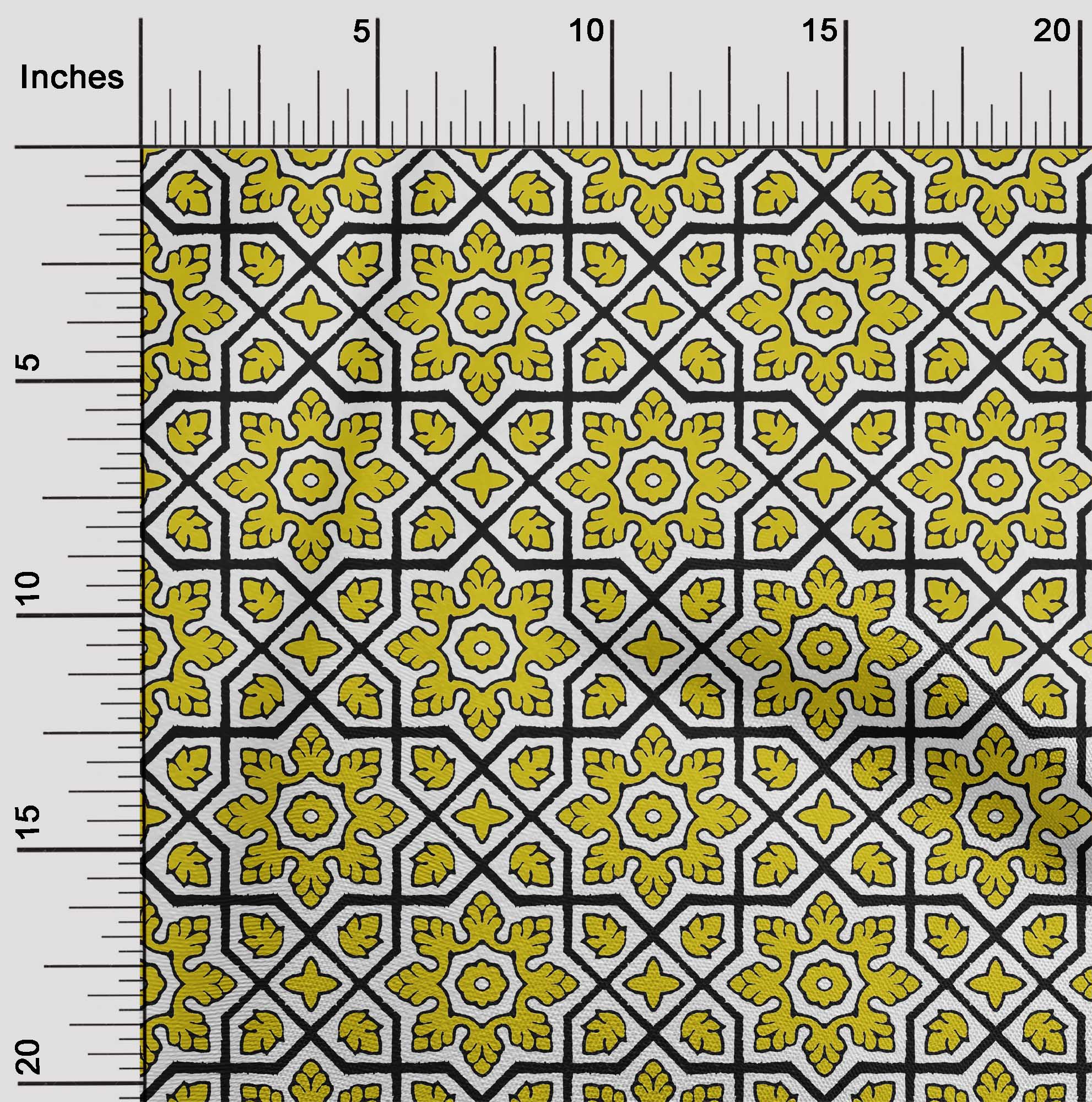 

oneOone Cotton Flex Fuschia Pink Fabric Geometric & Floral Block Diy Clothing Quilting Fabric Print Fabric By Yard 40 Inch 42 Inch Wide - Viscose Chiffon жовтий