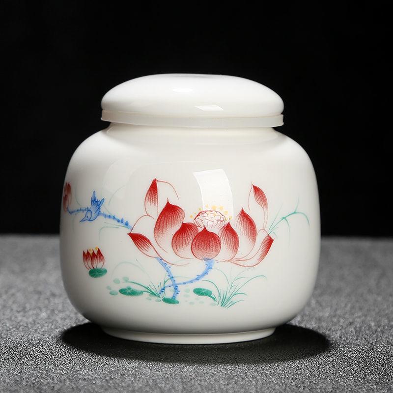 Retro Style Ceramic Tea Storage Jars Home Dried Fruit Medicinal Herbs Sealed Storage Cans Multifunction Mini Packaging Caddy