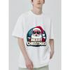 Christmas T-Shirt Black Santa Claus with Sunglasses and Merry Christmas Text Holiday Party Wear