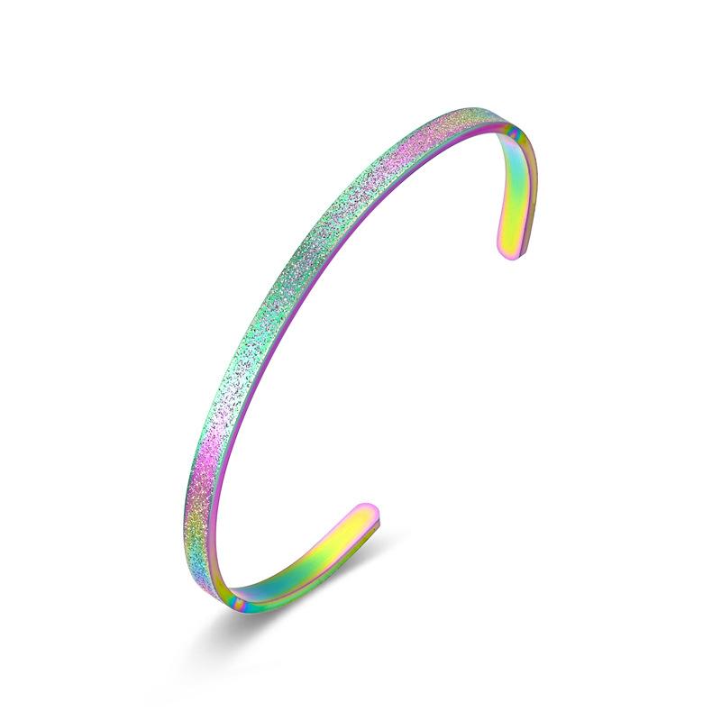 1шт титановый стальной браслет C-образный открывающийся матовый браслет модные популярные — фото 7