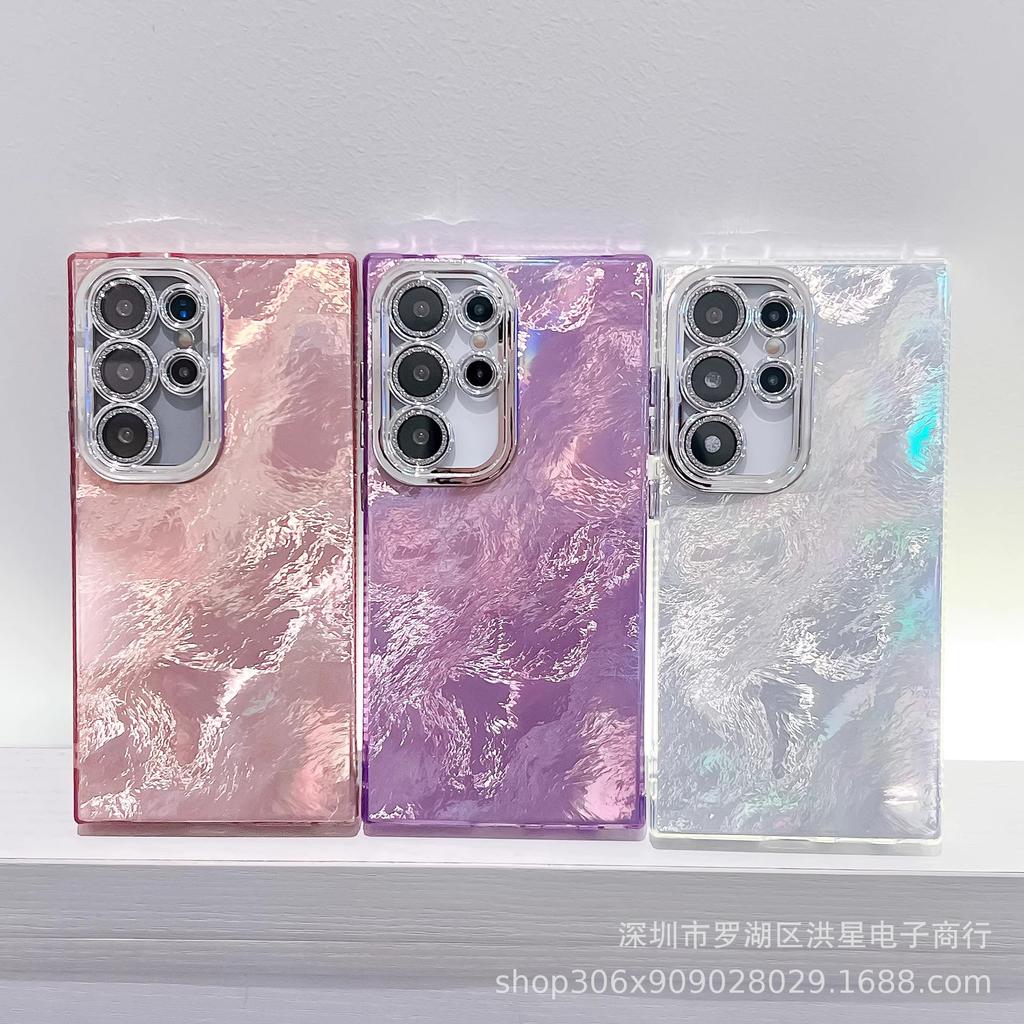 Colorful laser tinfoil pattern is suitable for Samsung A16 mobile phone case s25 lens film S24Ultra anti-drop 54 protective case
