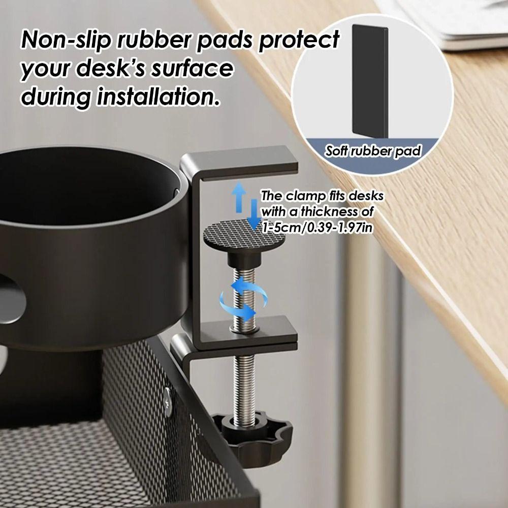 360 Degree Rotating Under Desk Storage Rack Carbon Steel Under Desk Organizer  Home