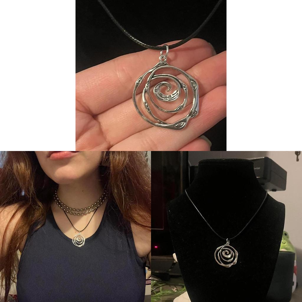 Geometric Alloy Necklace With Spiral Pendant For Fashion Casual Students