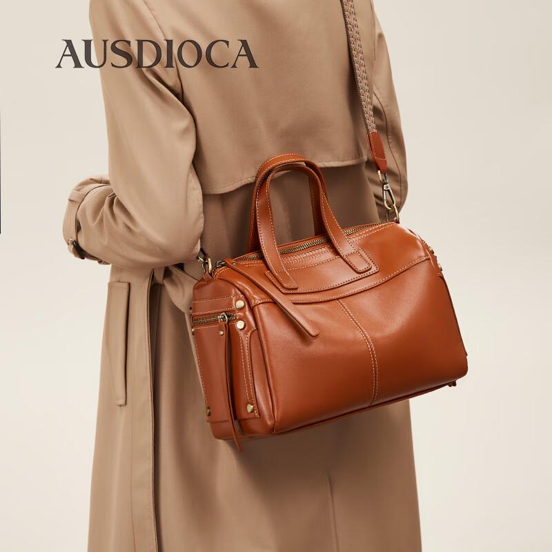 

Aodijia 2025 Fashion Genuine Leather Boston Bag