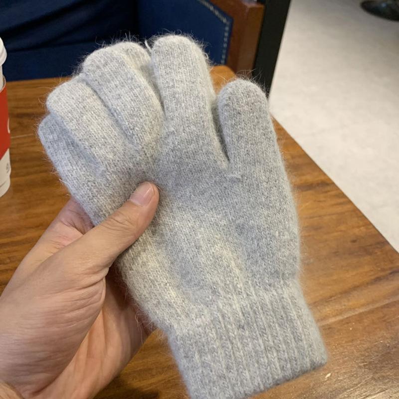 Women Men Cashmere Elastic Outdoor Full Finger Gloves Warm Thick Winter Gloves Mittens