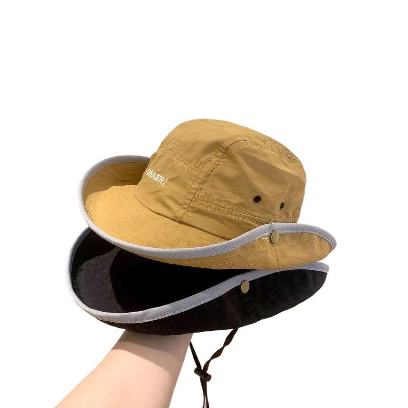 Summer and Spring Baby Fisherman Cap Letter Solid Color Toddler Bucket Hat Outdoor UV Protection Kids Boys Girls Panama Sun Hats