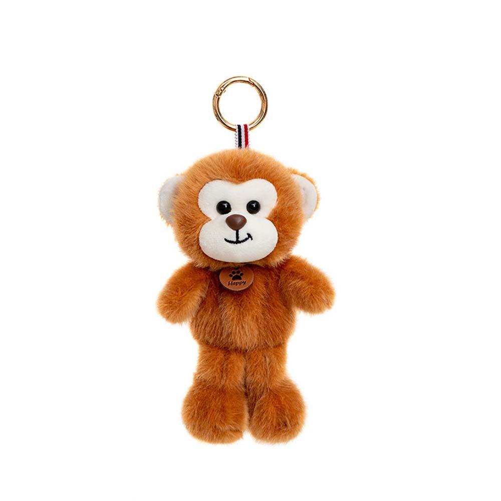 Polyester Cat Dog Pendant Bee Monkey Key Chain Creative Plush Animal Key Ring  Students