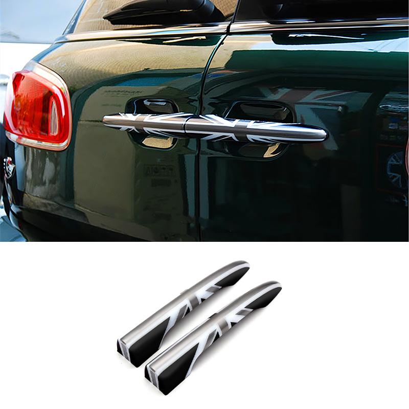 2PCS/Set Car Rear Trunk Door Handle Covers Decoration Stickers For MINI Cooper R55 Car Rear Handle Protection Accessories