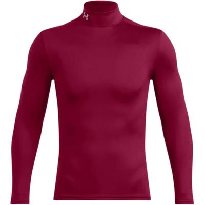 Coldgear Half High Neck Slim Fit Quick Dry Solid Color Long Sleeve T-Shirt Men Tops Red 1386942-625