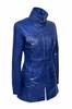 Lambskin Genuine Stylish Casual Fit Soft  Women Trench Coat Blue Handmade Leather Lambskin Genuine Stylish Casual Fit