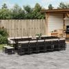 VidaXL 17-piece Garden Dining Set with Cushions, Table and Folding Back Chairs, Outdoor Patio Furniture 3211002
