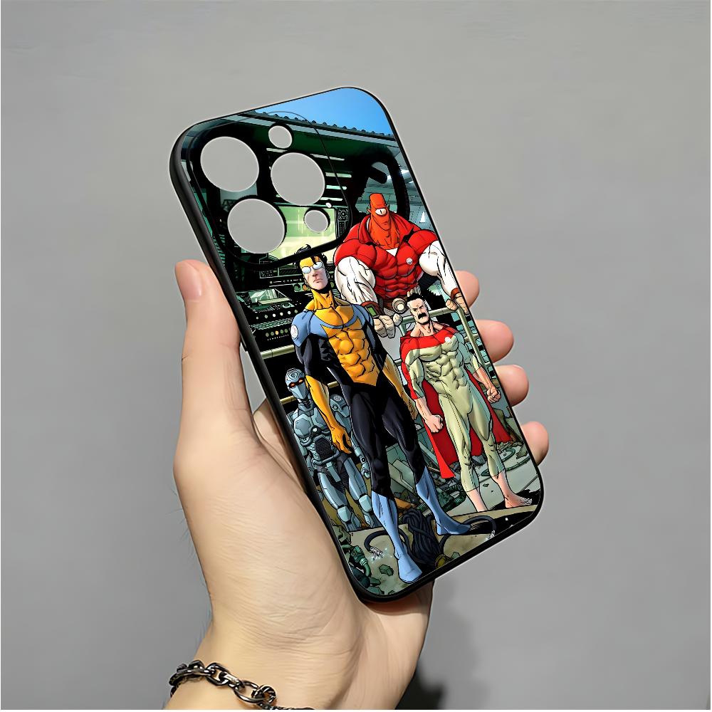 Cool I-InvincibleS Comic Phone Case For IPhone 16,15,14,13,12,11,XS,XR,X,8,7,Pro,Max,Plus,mini Silicone Black Cover