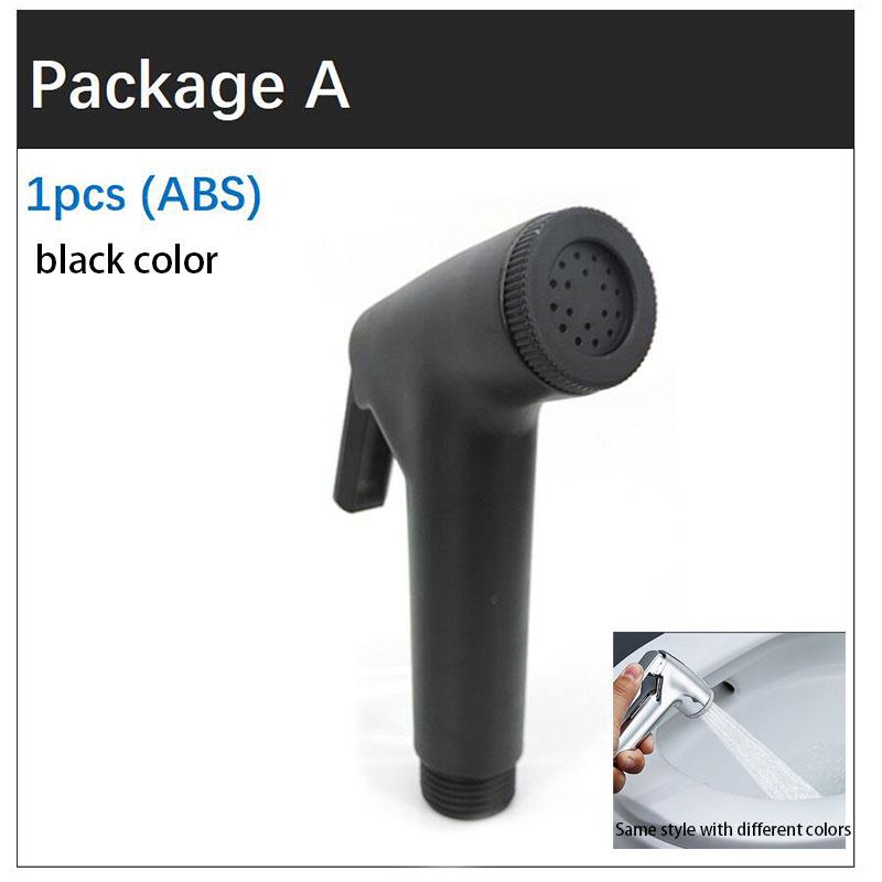 Schwarzer Handheld ABS Edelstahl Toilettenwasserspray Wasserhahn Bidet Sprüher Reiniger Duschkopf WC Dusche Badezimmerzubehör 5 Typen
