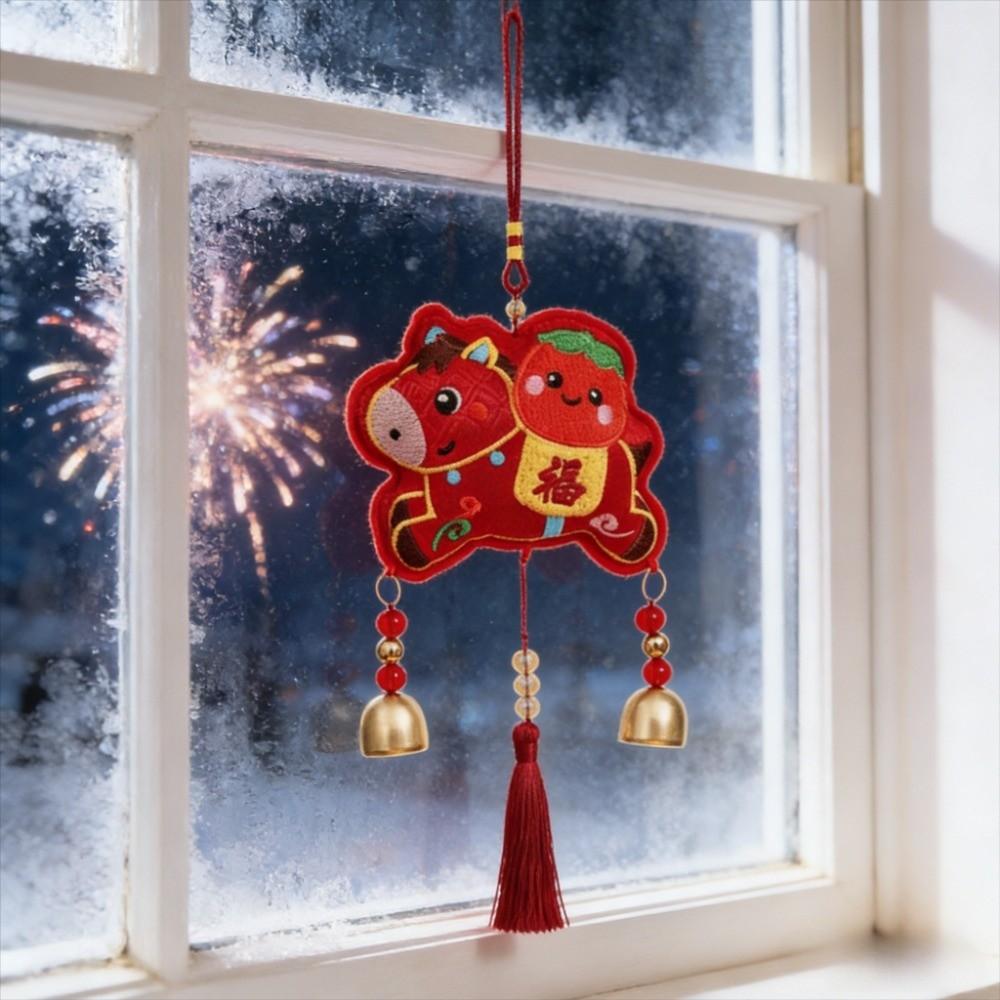 Horse Embroideried Lion Dance Pendant Traditional Atmosphere Lucky Pendant  Entrance Door