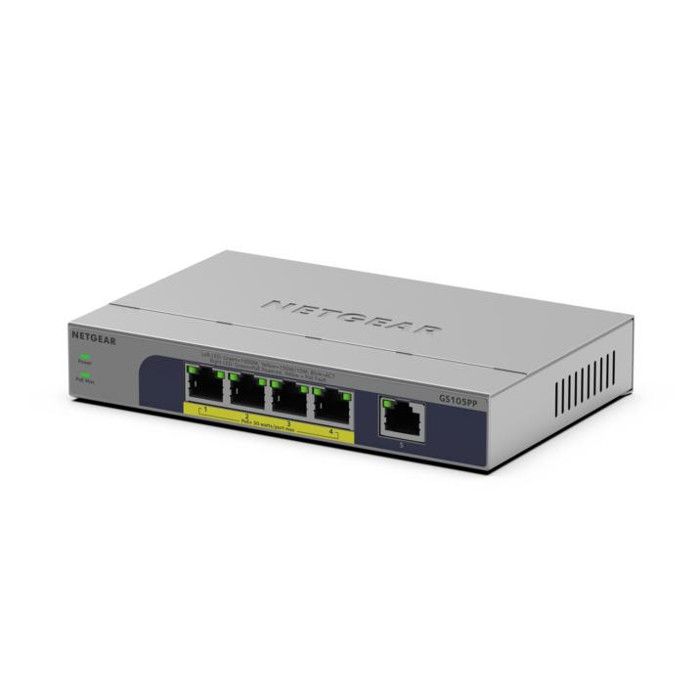 Netgear GS105PP Switch 5 Porte Gigabit PoE+ Non Gestito Desktop/Parete