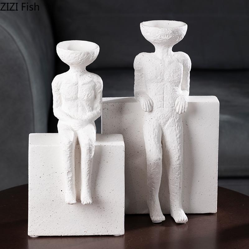 Abstract Figures Statue Ornaments Desk Decoration Creative Modern Crafts Ceramic Characters Sculpture Room Aesthetic Decor