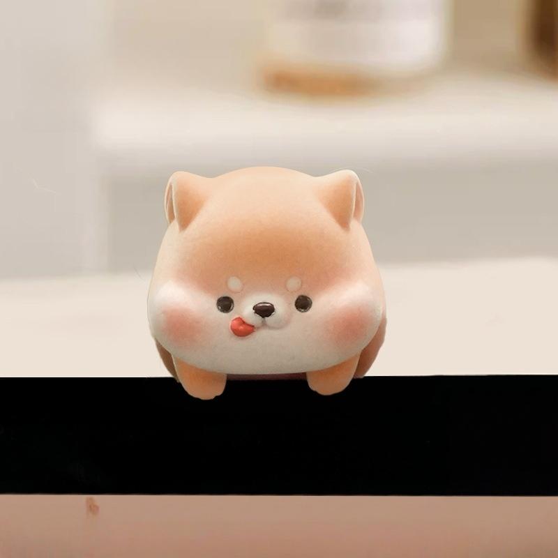 1Pc Screen Animal Model Elephant Cartoon Center Console Doll Flocking Computer Monitor Decoration Panda Dog Desk Ornament